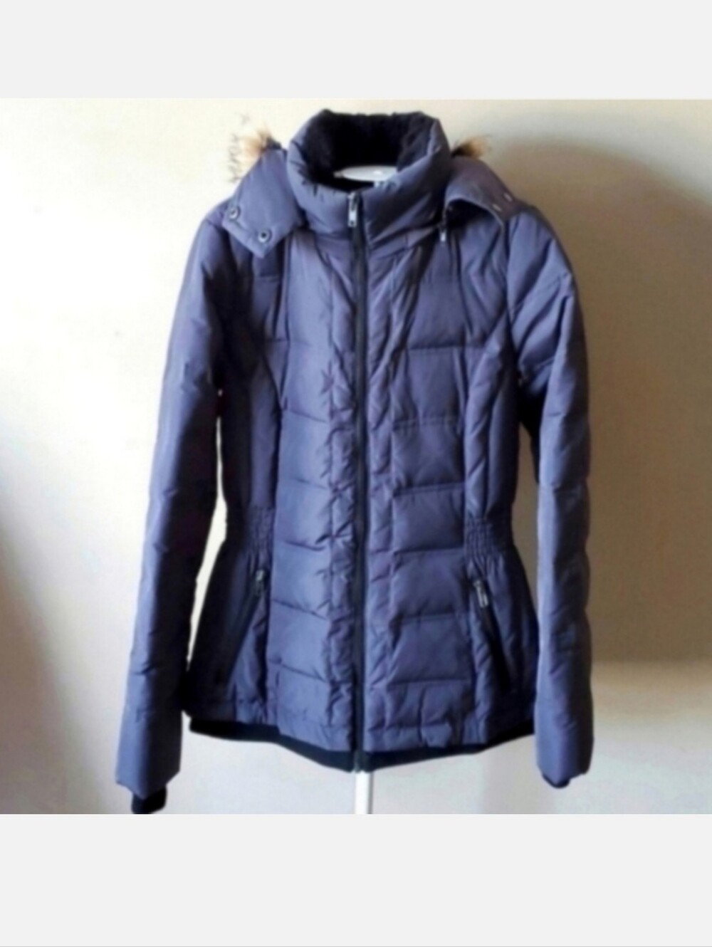 Vero Moda 50% Down Ruched Waist Winker Parka with Removable Fur Hood